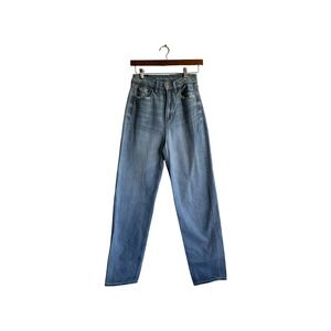 American Eagle Baggy‎ Jeans High Waisted Distressed Denim Light Wash Size 0